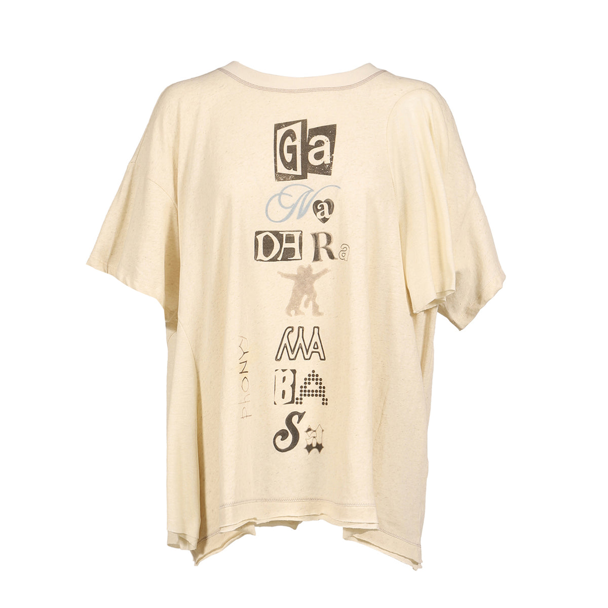 OPEN YY オープン ワイワイ SS26 SCOOP NECK PHONETIC TEE / BEI 