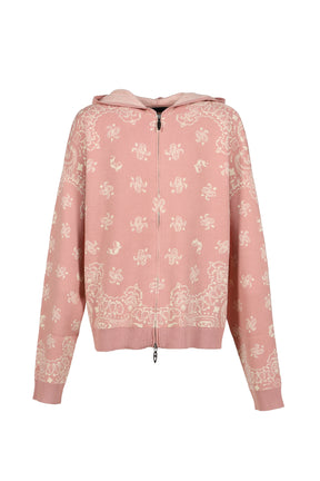 PAISLEY KNIT HOODIE / PNK