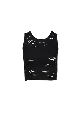 DISTRESSED TANK / BLK