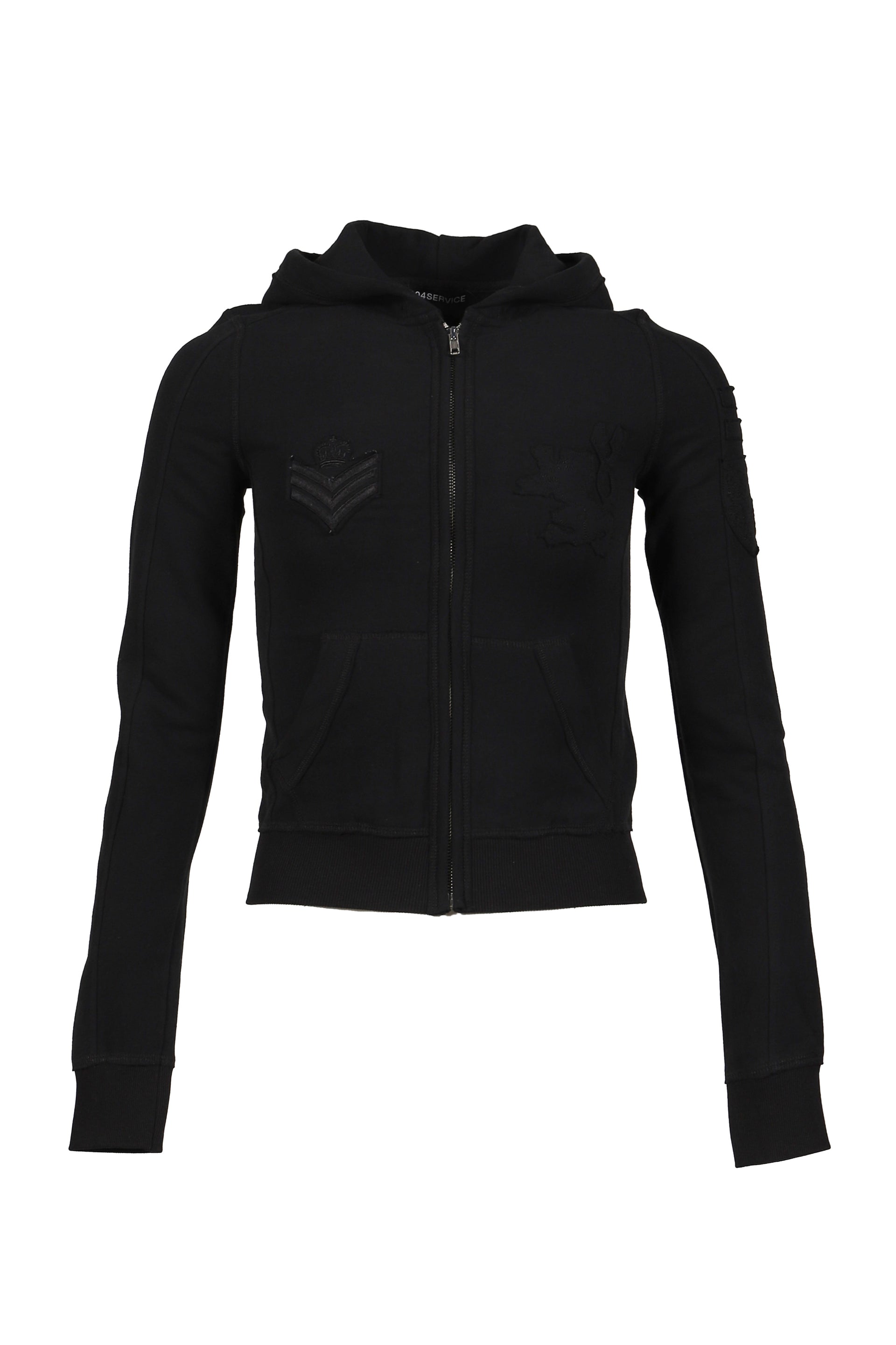 ARMY PATCHED HOODIE ZIP / BLK