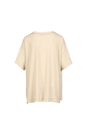 SCOOP NECK PHONETIC TEE / BEI