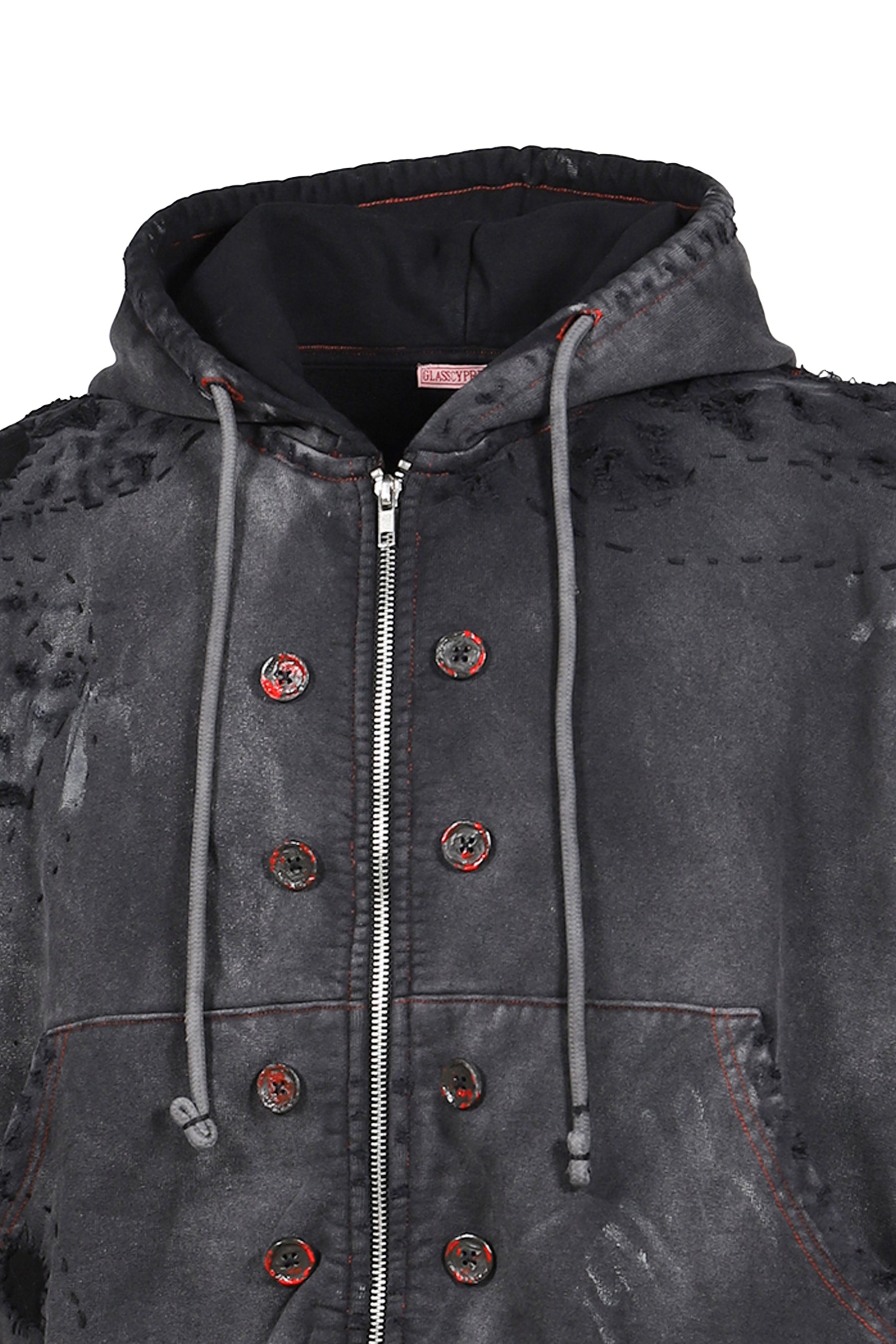 DESTROYED BLOSON HOODIE (EXCLUSIVE) / BLK