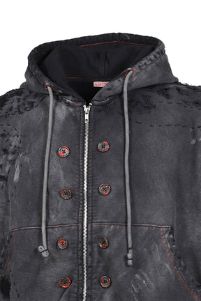 DESTROYED BLOSON HOODIE (EXCLUSIVE) / BLK