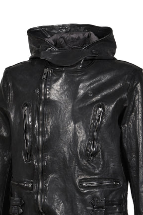 BACKLASH HOODED RIDERS JACKET / BLK