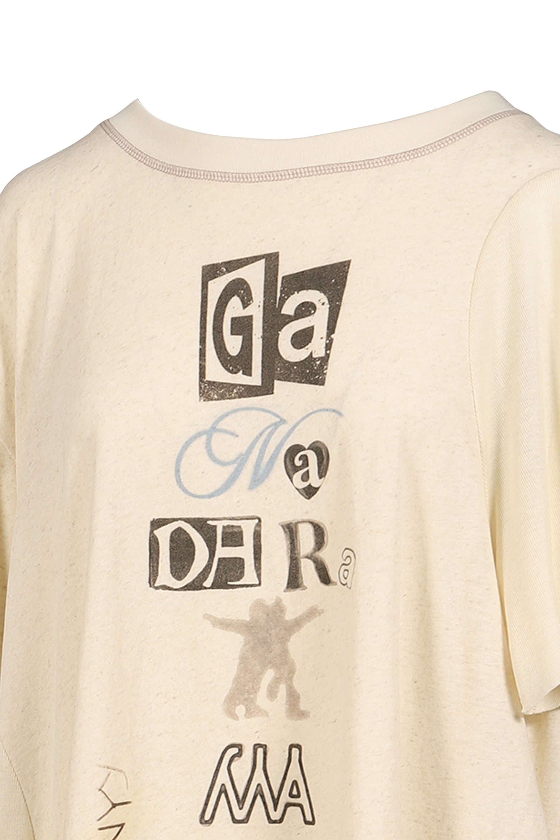 SCOOP NECK PHONETIC TEE / BEI