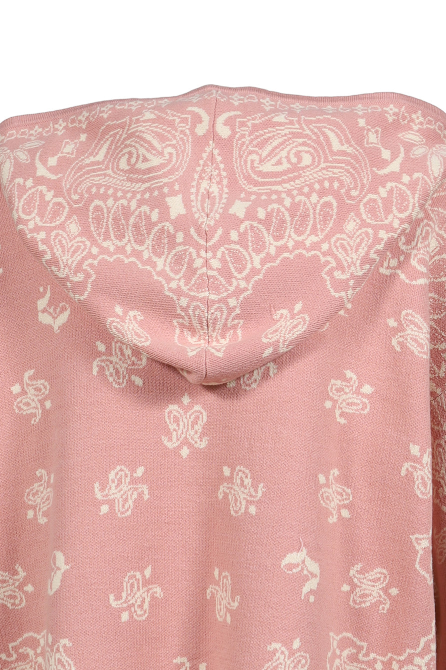 JUN/NAKAYAMA ジュンナカヤマ SS26 PAISLEY KNIT HOODIE / PNK