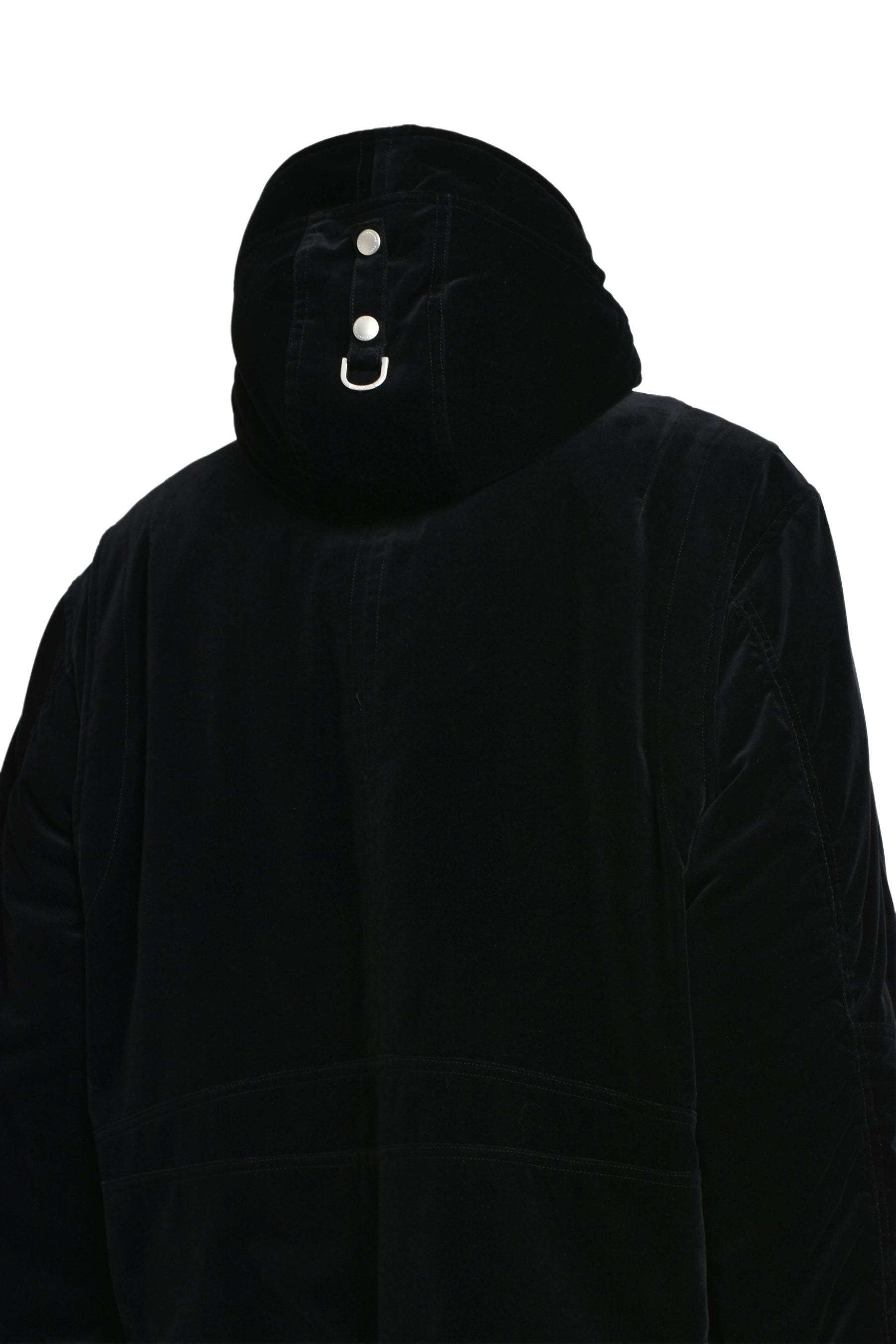 HOODED BOMBER JACKET / BLK