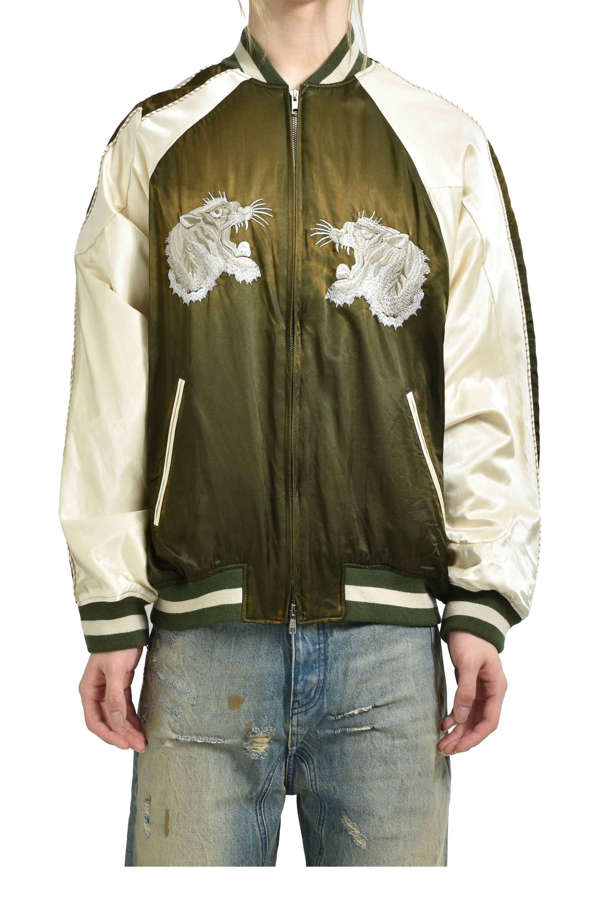 DISTORTED CUTTING SOUVENIOR JACKET / KHA