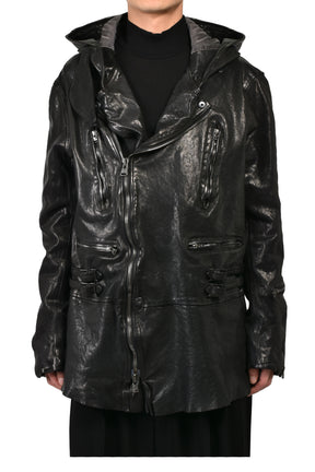 BACKLASH HOODED RIDERS JACKET / BLK