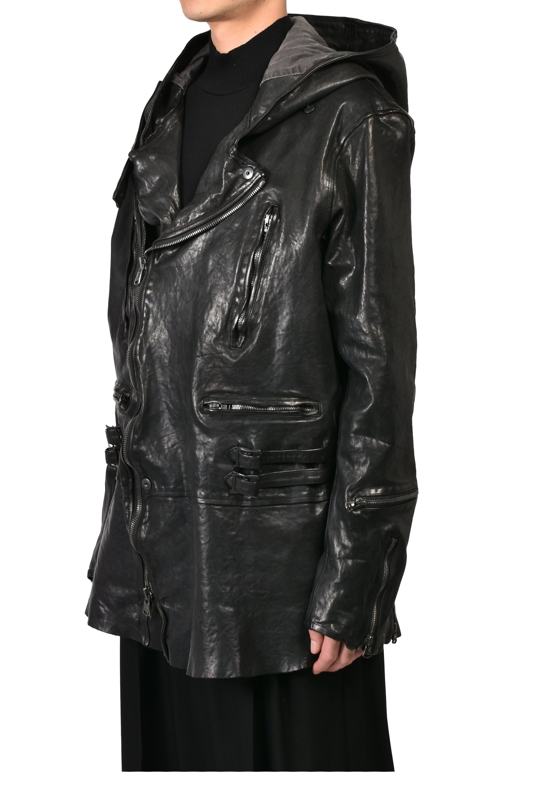 BACKLASH HOODED RIDERS JACKET / BLK