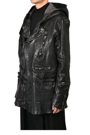 BACKLASH HOODED RIDERS JACKET / BLK