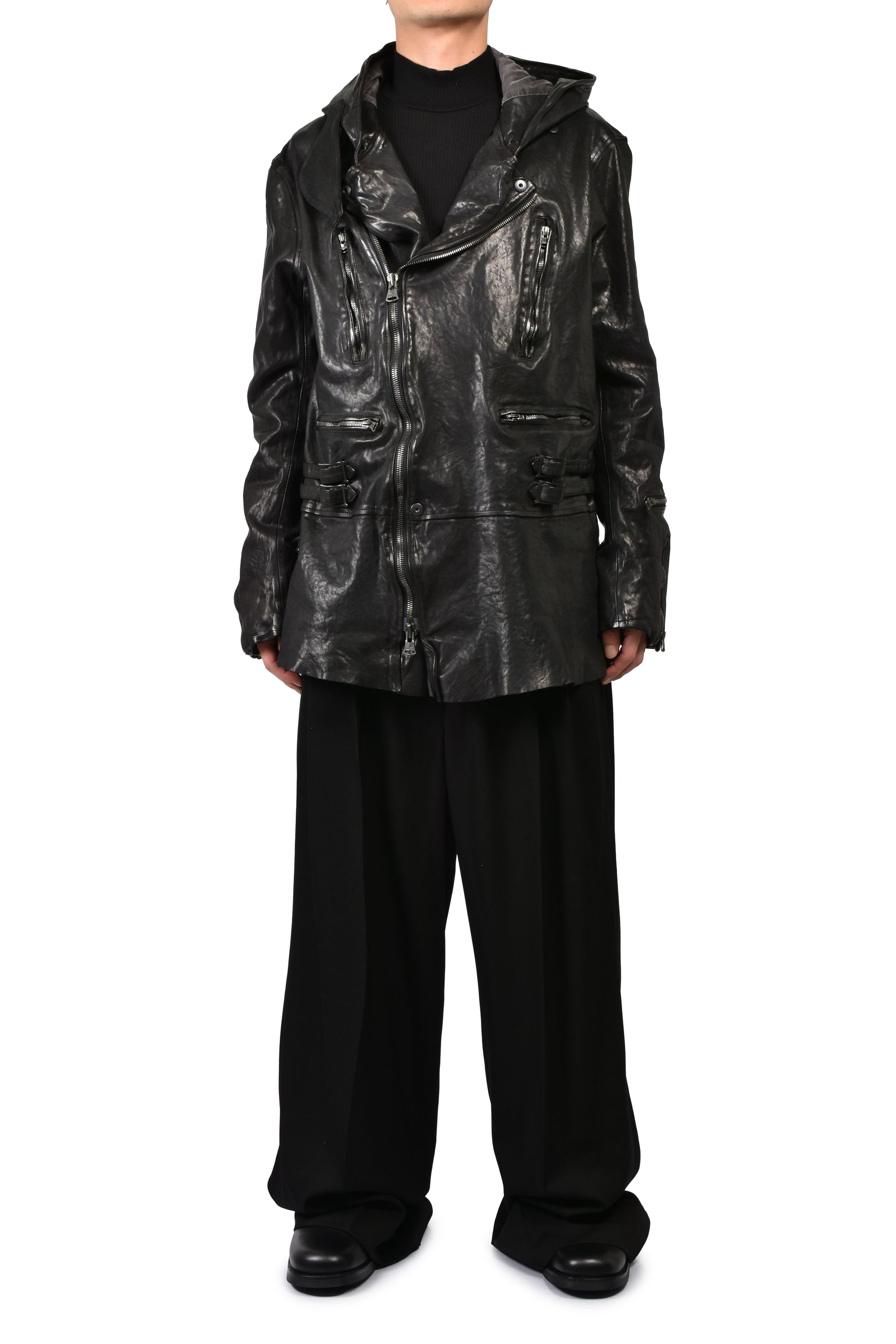 BACKLASH HOODED RIDERS JACKET / BLK
