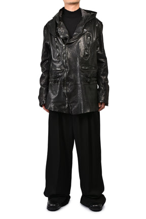 BACKLASH HOODED RIDERS JACKET / BLK