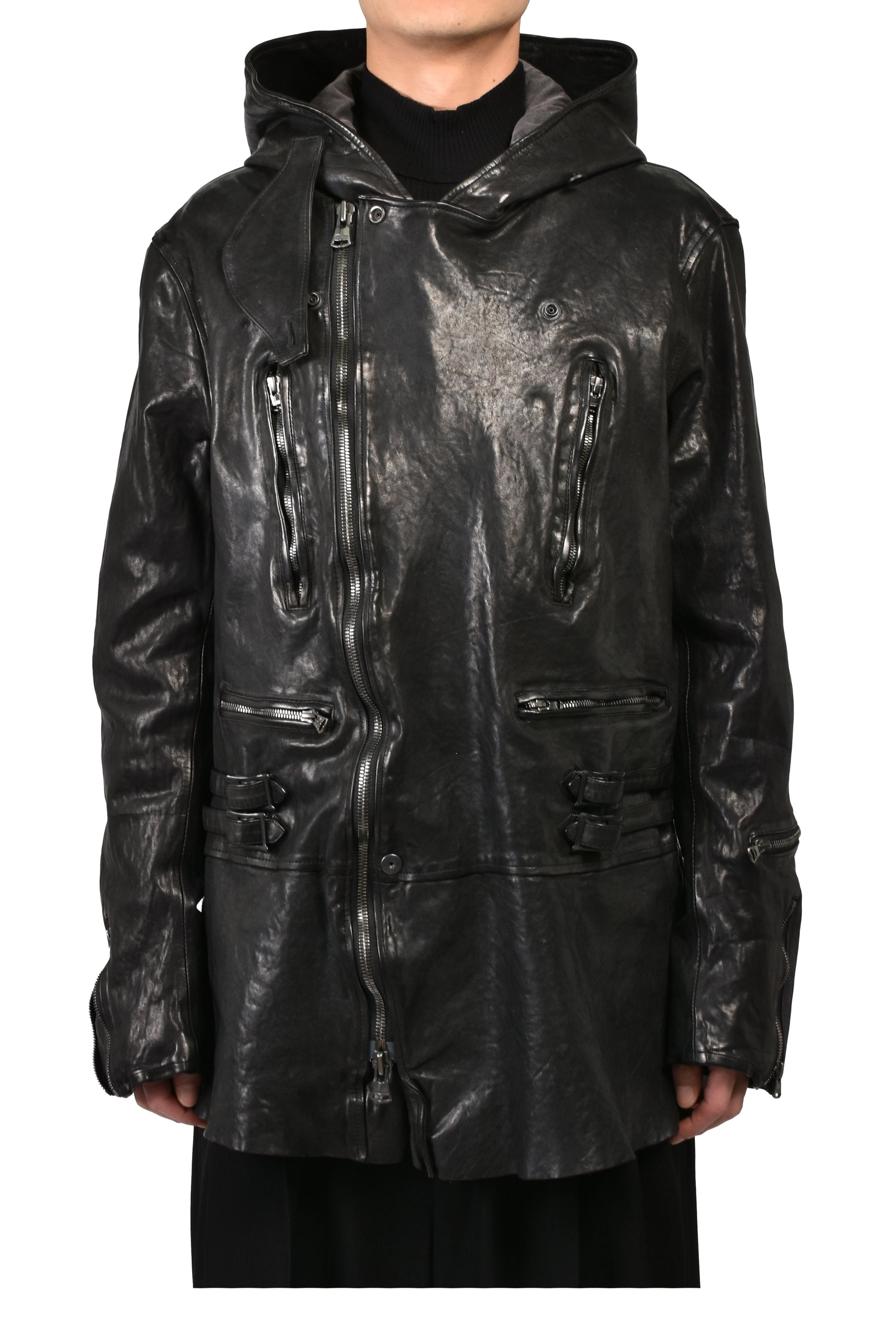 BACKLASH HOODED RIDERS JACKET / BLK