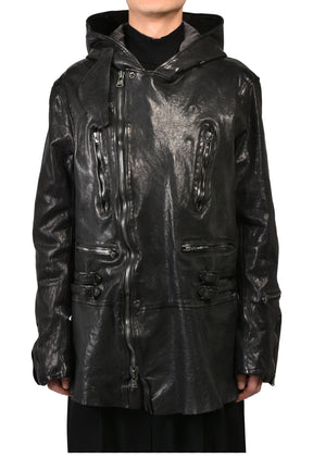 BACKLASH HOODED RIDERS JACKET / BLK
