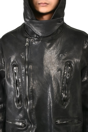 BACKLASH HOODED RIDERS JACKET / BLK