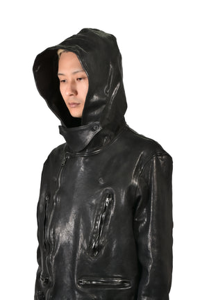 BACKLASH HOODED RIDERS JACKET / BLK