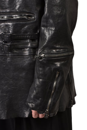 BACKLASH HOODED RIDERS JACKET / BLK