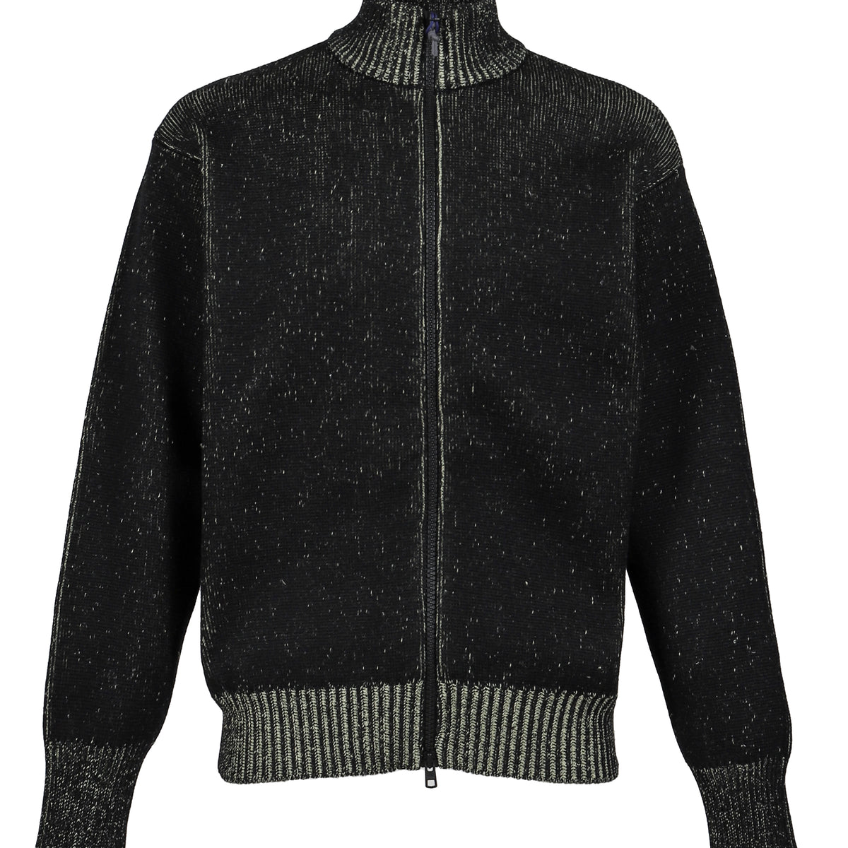 GR10K FW25 AIMLESS COMPACT KNIT FULL ZIPPED SWEATER / HERREN BLACK