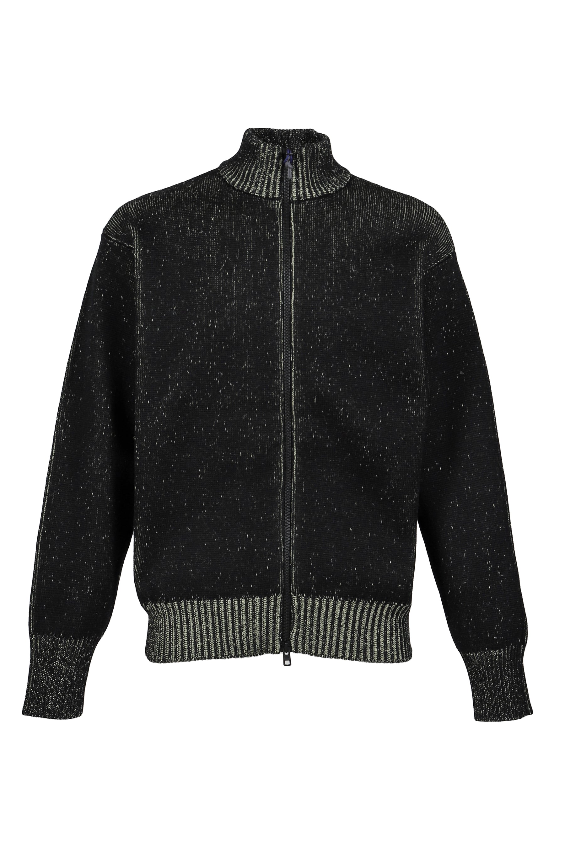 AIMLESS COMPACT KNIT FULL ZIPPED SWEATER / HERREN BLK