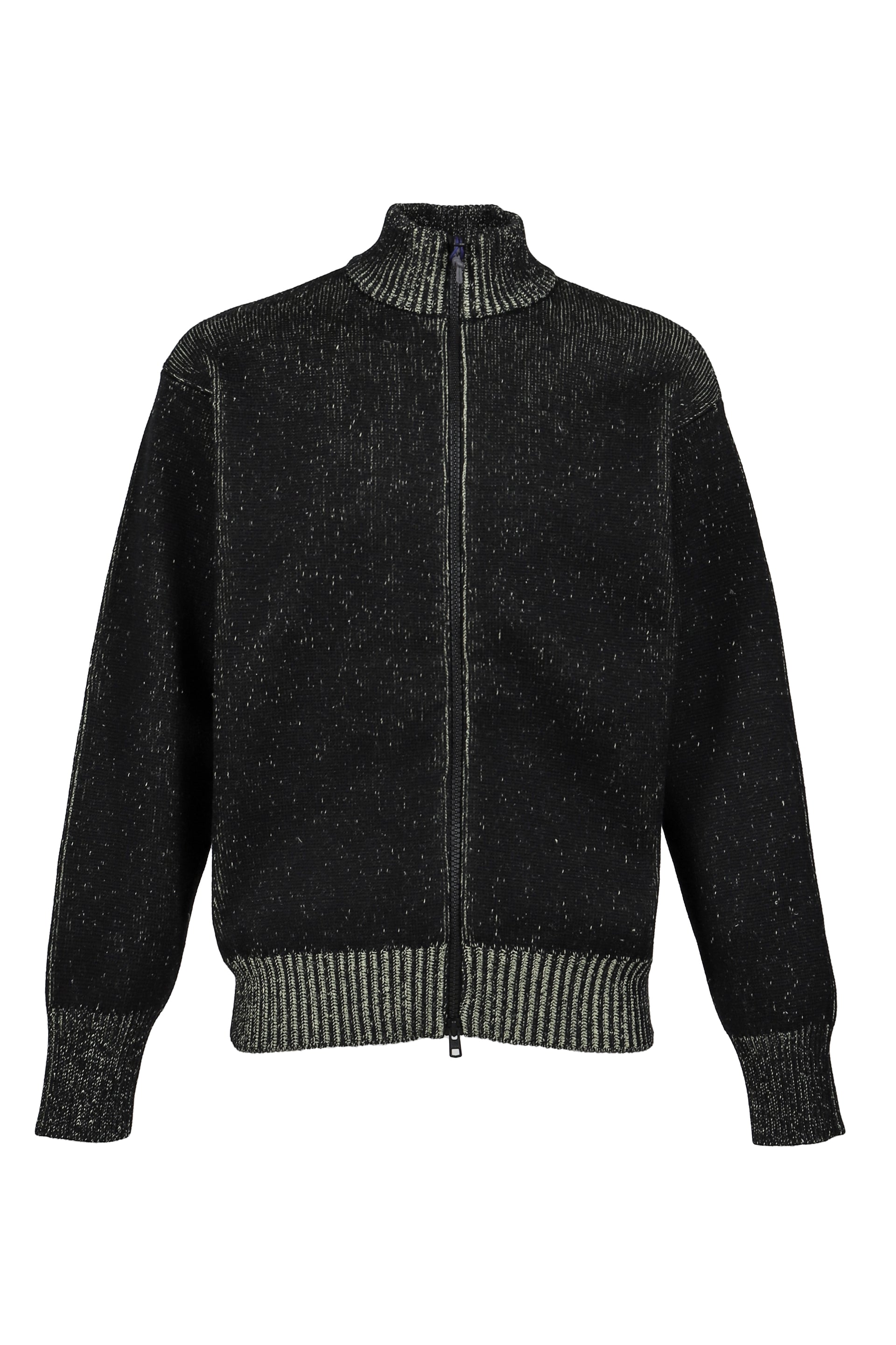 AIMLESS COMPACT KNIT FULL ZIPPED SWEATER / HERREN BLK