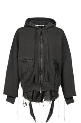 ZIP UP HOODIE / BLACK
