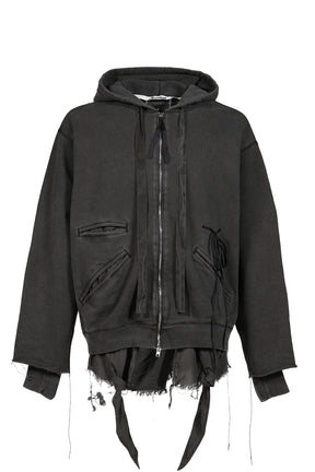 ZIP UP HOODIE / BLACK