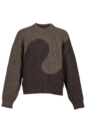 SWIRL WOOL CREWNECK KNIT / BRW