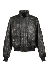 LEATHER BOMBER JACKET / BLK