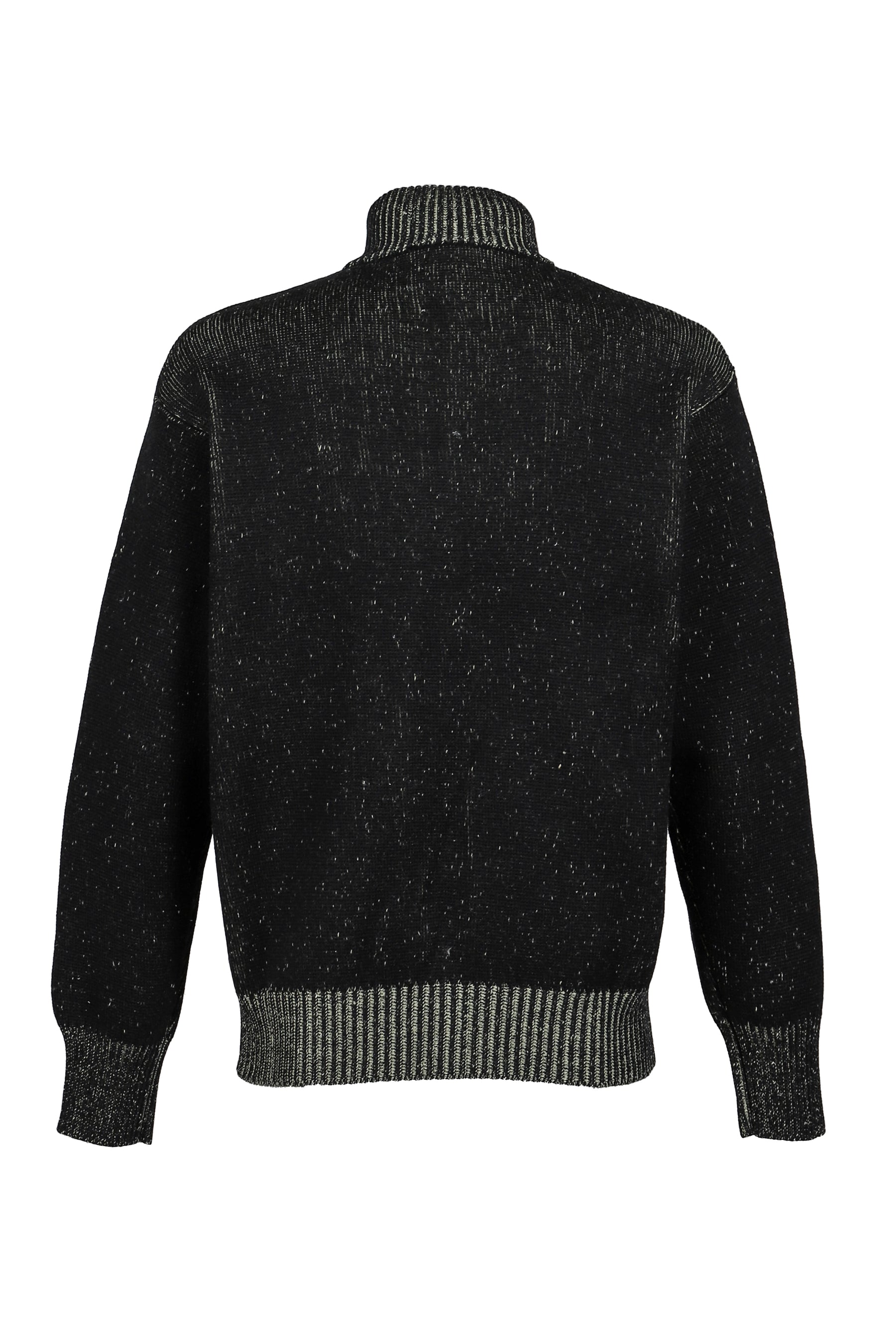 AIMLESS COMPACT KNIT FULL ZIPPED SWEATER / HERREN BLK