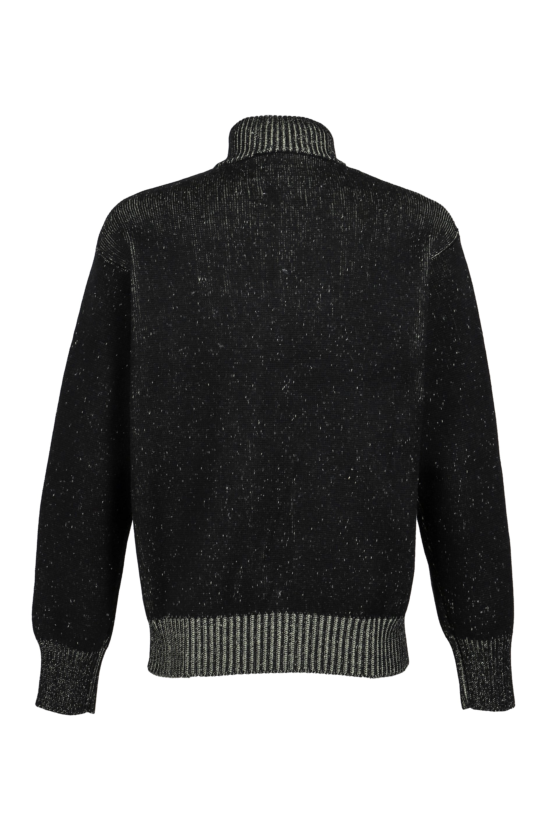 AIMLESS COMPACT KNIT FULL ZIPPED SWEATER / HERREN BLK