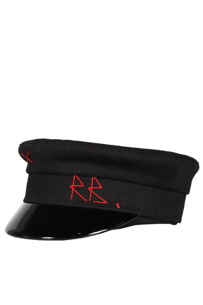 BLACK COTTON BAKER BOY CAP / BLK