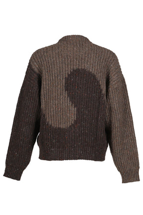 SWIRL WOOL CREWNECK KNIT / BRW