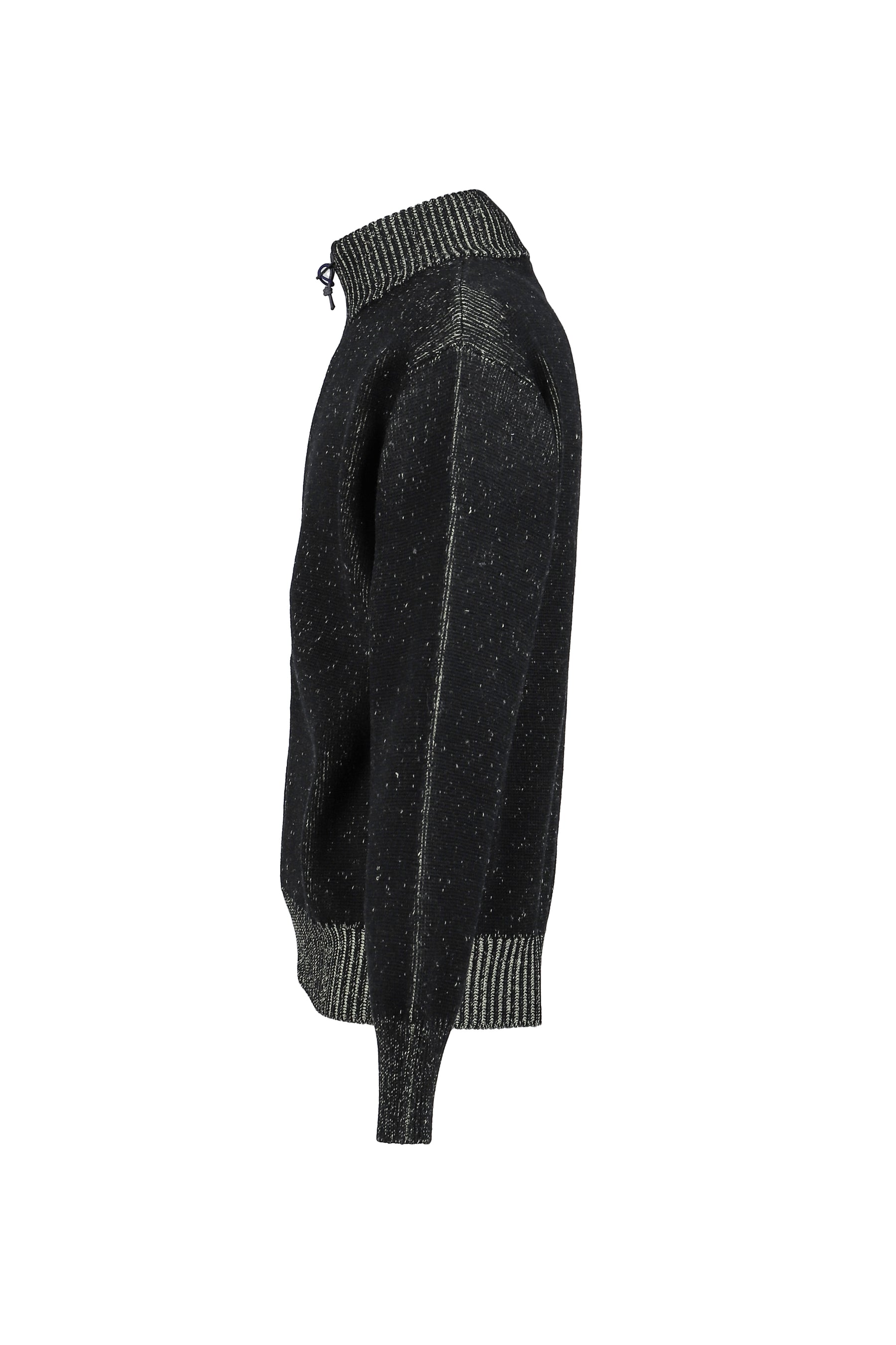 AIMLESS COMPACT KNIT FULL ZIPPED SWEATER / HERREN BLK