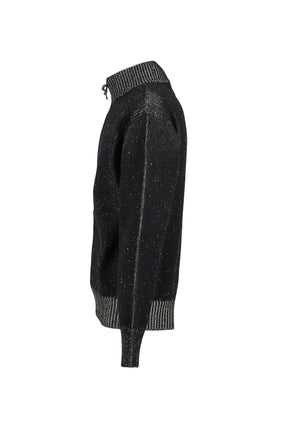 AIMLESS COMPACT KNIT FULL ZIPPED SWEATER / HERREN BLK