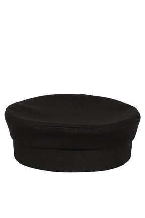 BLACK COTTON BAKER BOY CAP / BLK