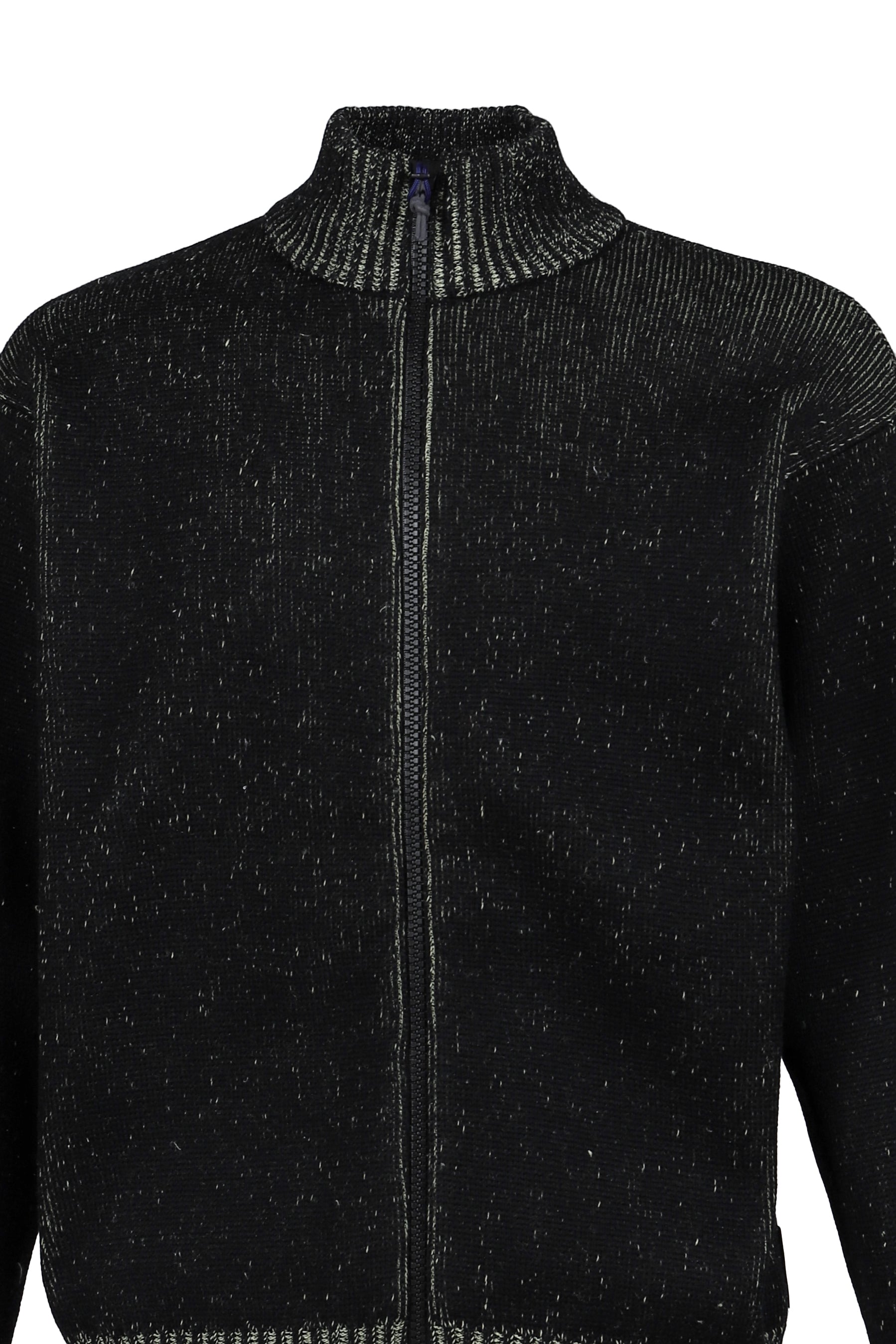 AIMLESS COMPACT KNIT FULL ZIPPED SWEATER / HERREN BLK