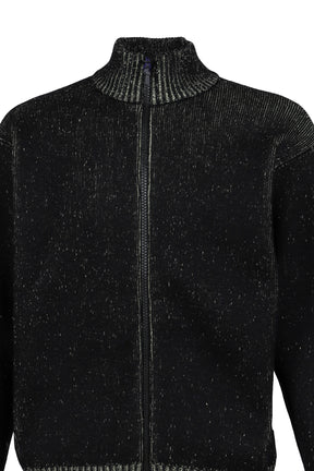 AIMLESS COMPACT KNIT FULL ZIPPED SWEATER / HERREN BLK