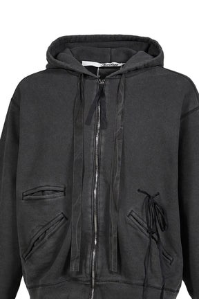ZIP UP HOODIE / BLACK