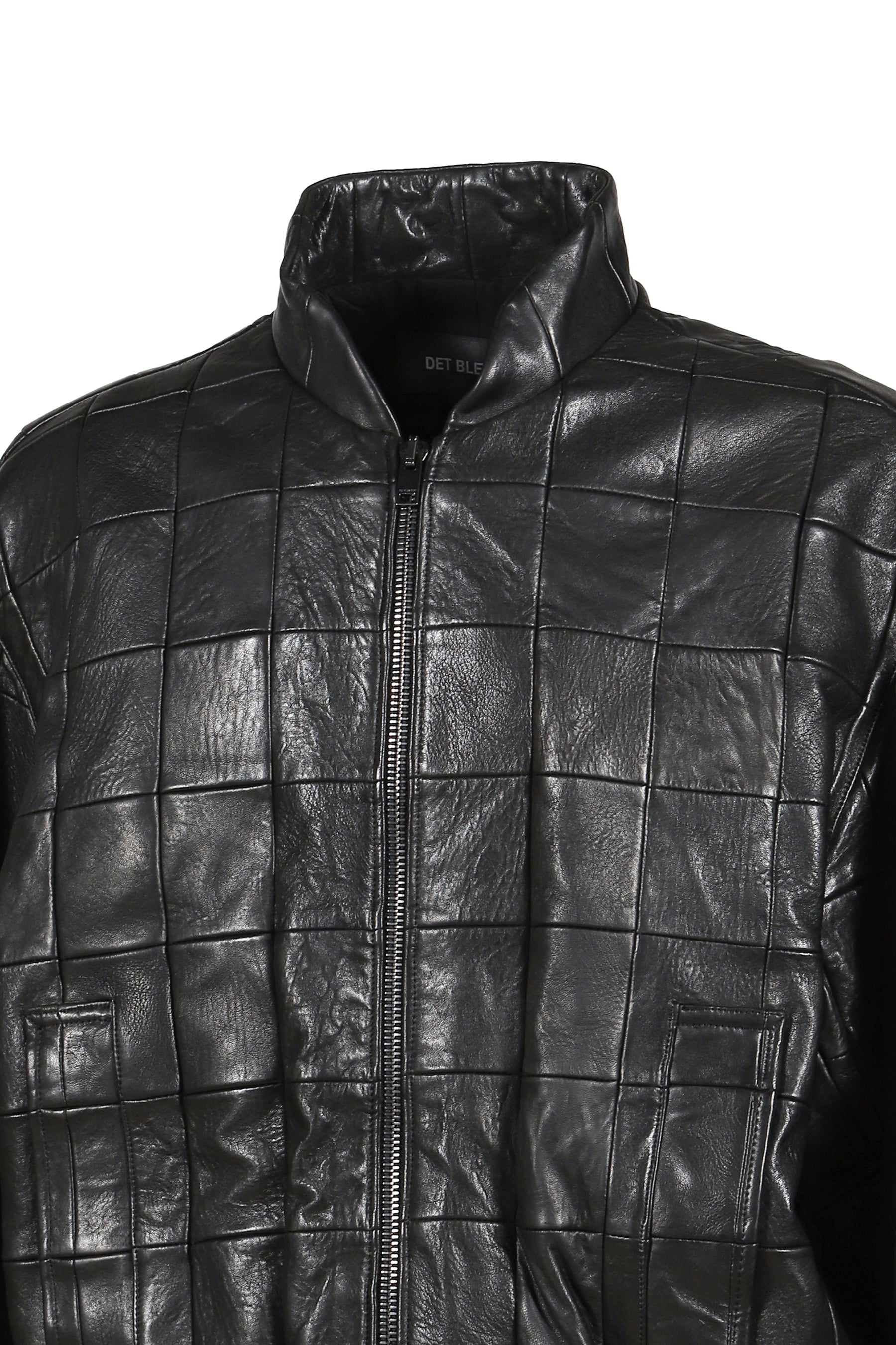 LEATHER BOMBER JACKET / BLK