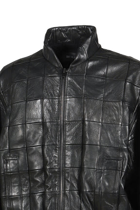 LEATHER BOMBER JACKET / BLK
