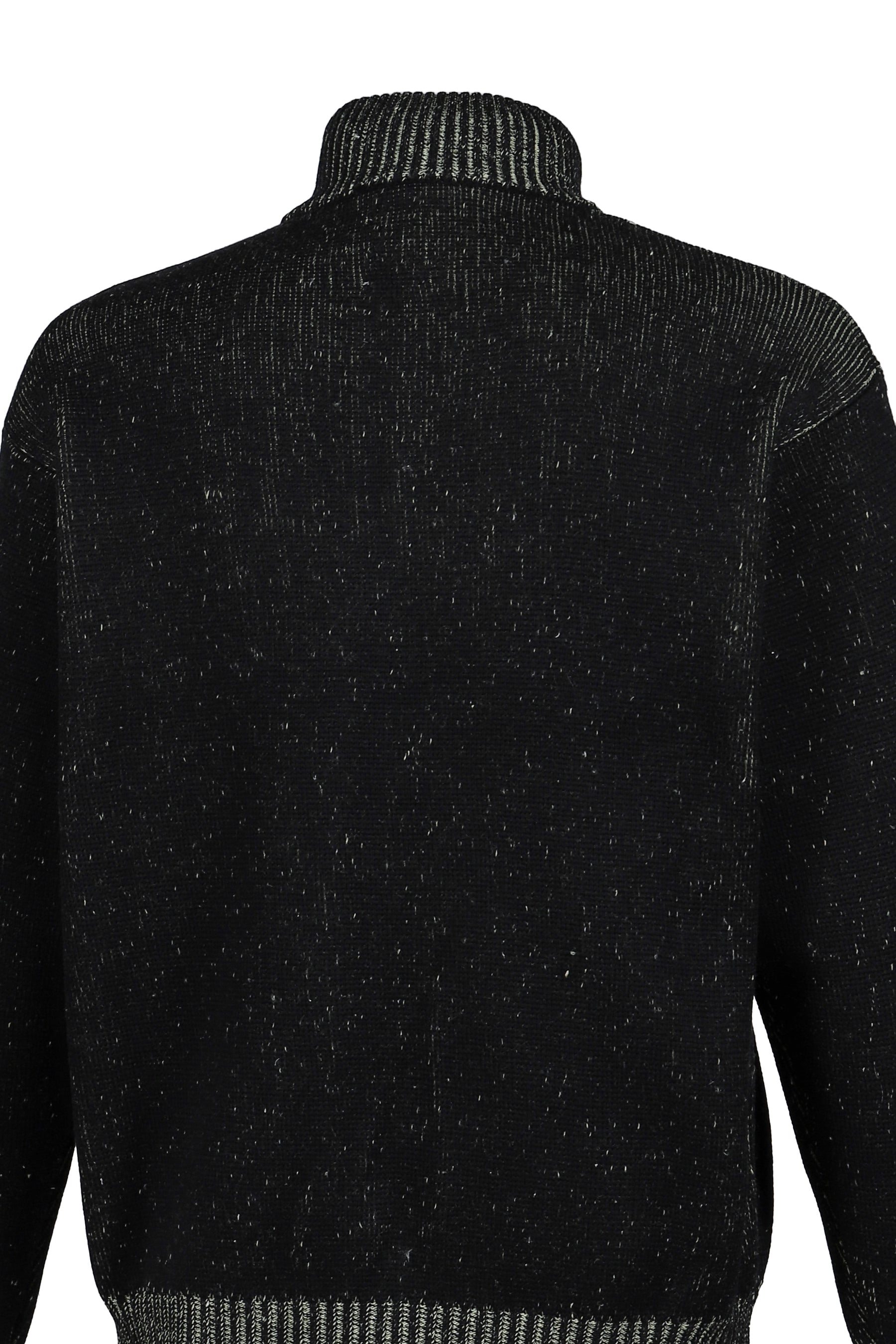 AIMLESS COMPACT KNIT FULL ZIPPED SWEATER / HERREN BLK