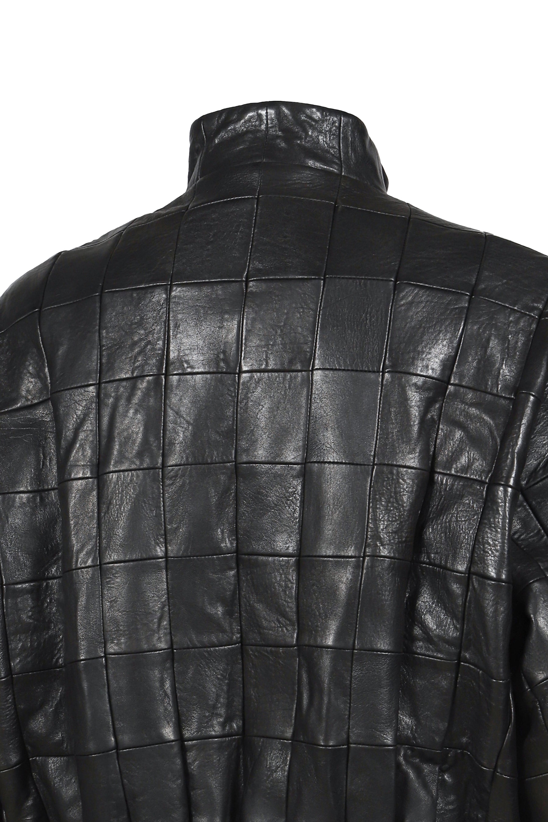 LEATHER BOMBER JACKET / BLK