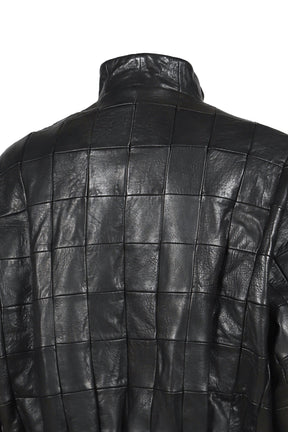 LEATHER BOMBER JACKET / BLK