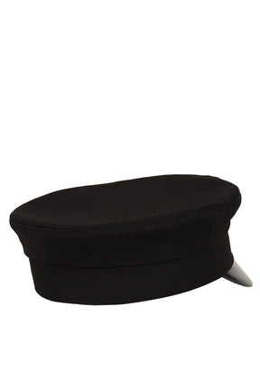BLACK COTTON BAKER BOY CAP / BLK