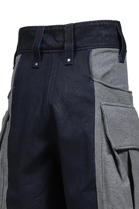 COMBAT SHORT JERSEY & DENIM / BLU GRY