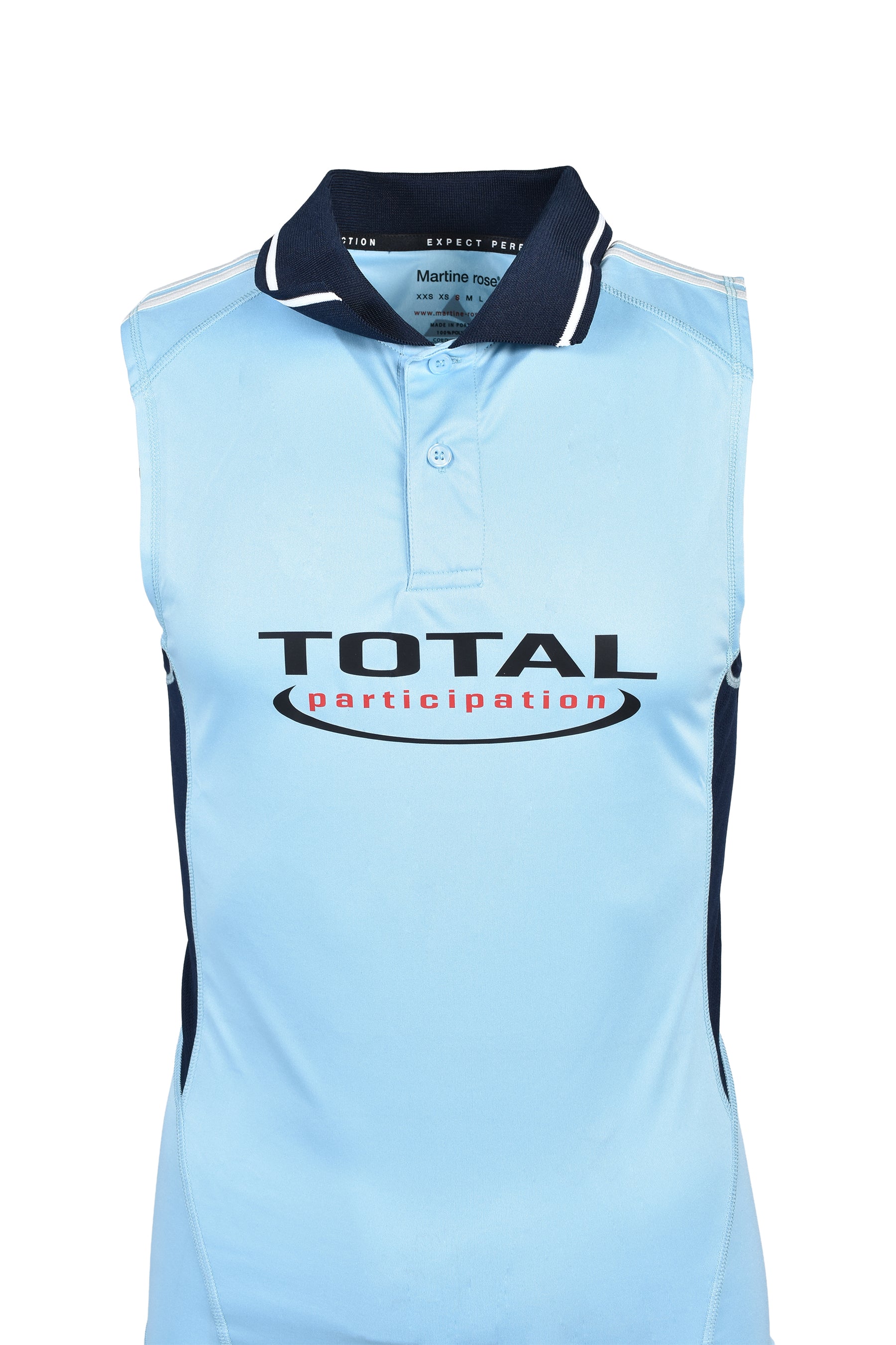 SHRUNKEN STRETCH FOOTBALL VEST / BLU LIGHT BLU