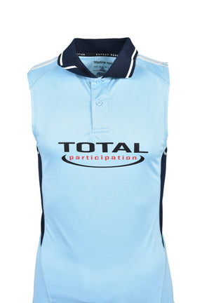 SHRUNKEN STRETCH FOOTBALL VEST / BLU LIGHT BLU