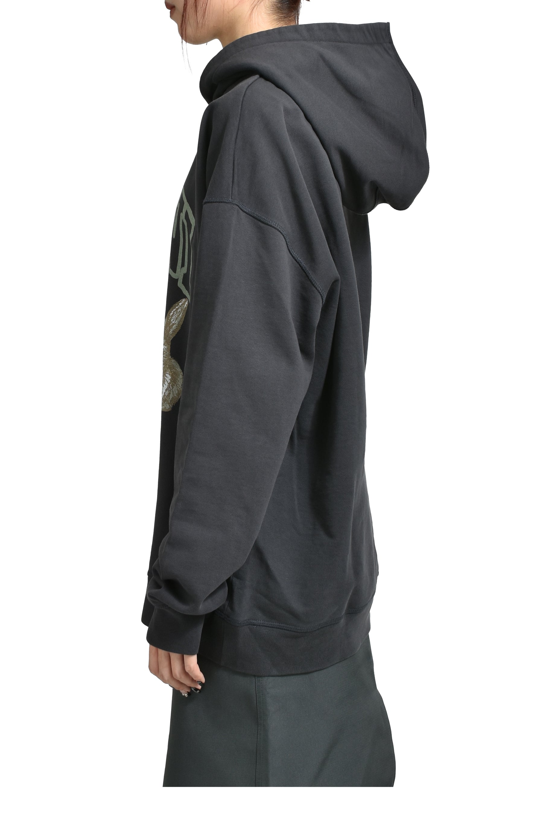 ISOLI OVERSIZE ANIMALS CROP HOODIE / PHANTOM
