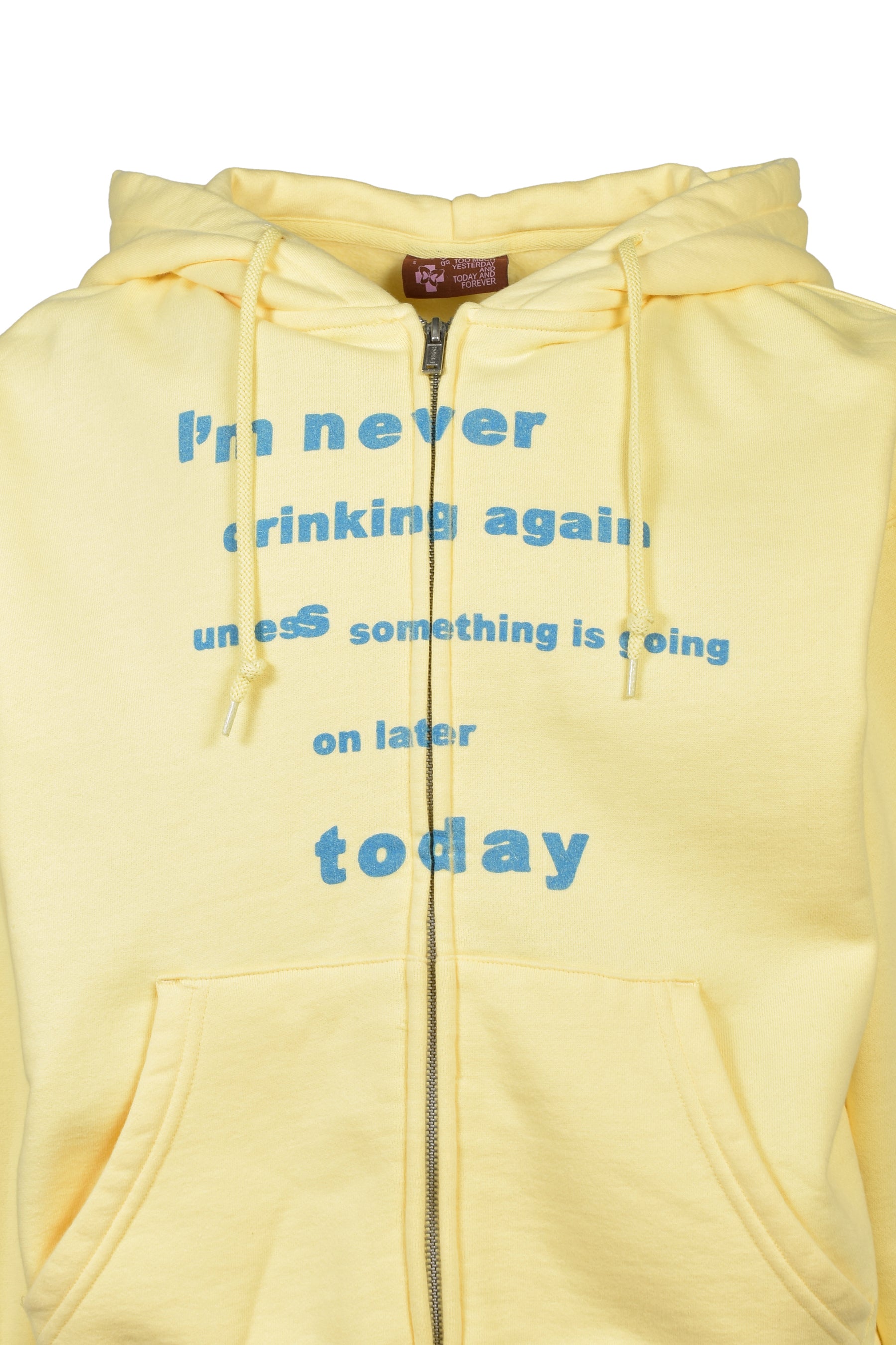 NEVER DRINKING AGAIN YELLOW HOODIE / YEL
